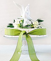 Glazed Porcelain Doves and Flowers Cake Top