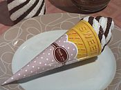 Chocolate Swirl Ice Cream Cone Towel Favor